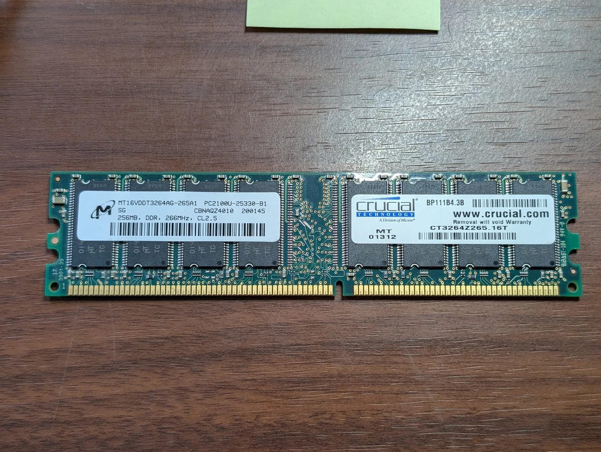 Crucial DDR1 SDRAM Computer Memory (RAM) for sale | eBay