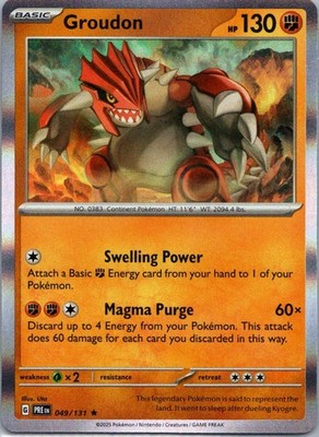 Pokemon TCG Groudon 049/131 Prismatic Evolutions Holo NM