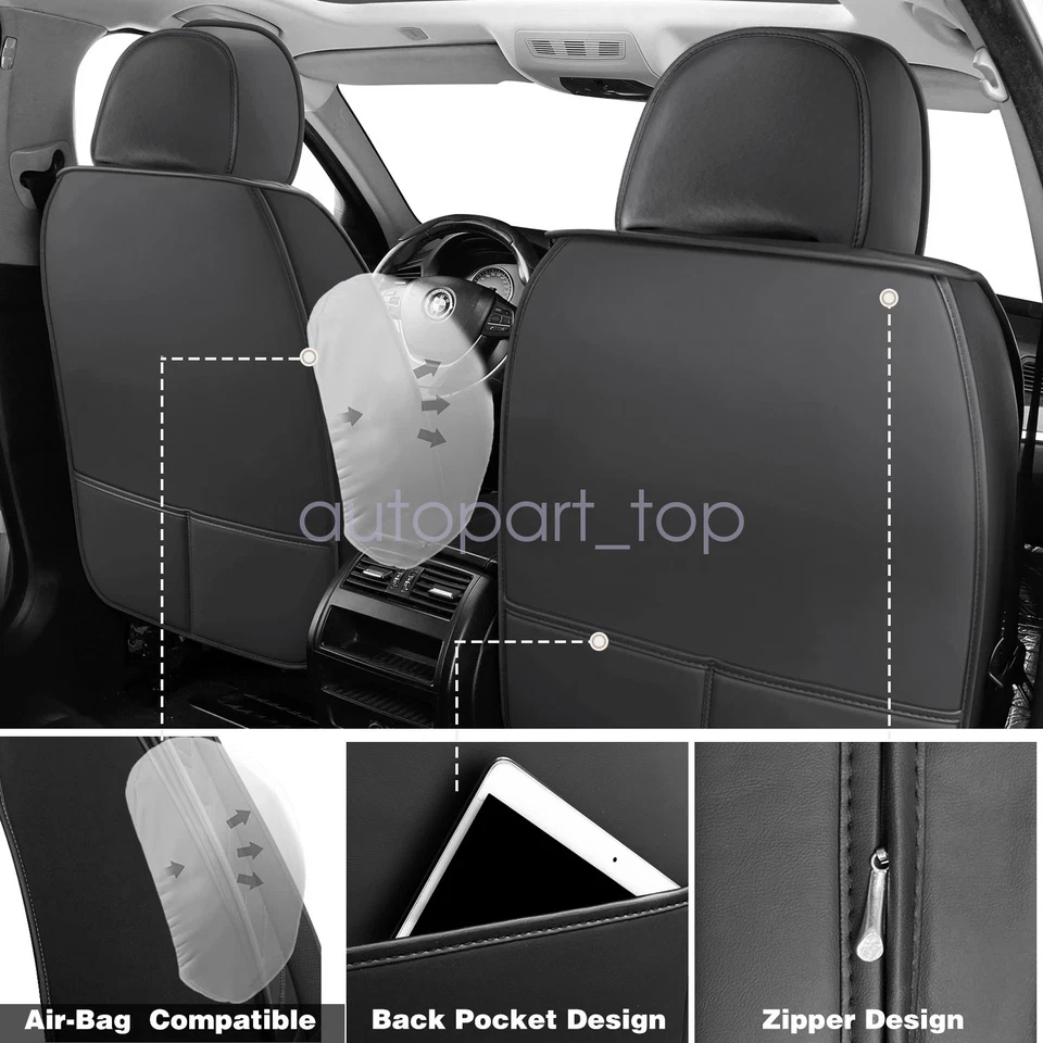 Juego completo de fundas de asiento de coche de cuero para Toyota RAV4 5 asientos delanteros + traseros protectores Foto 4 de 4