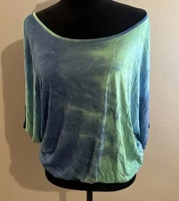 Venus Lascana Women’s Size Medium Blouse Cold Shoulder Tie-Dye Top