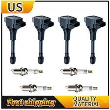 4X Ignition Coil & 4X Iridium Spark Plug UF549 For Nissan Altima Sentra L4