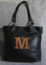 Roots Canada Medium To Large Black Leather Satchel Tote Shoppers Shoulder Bag