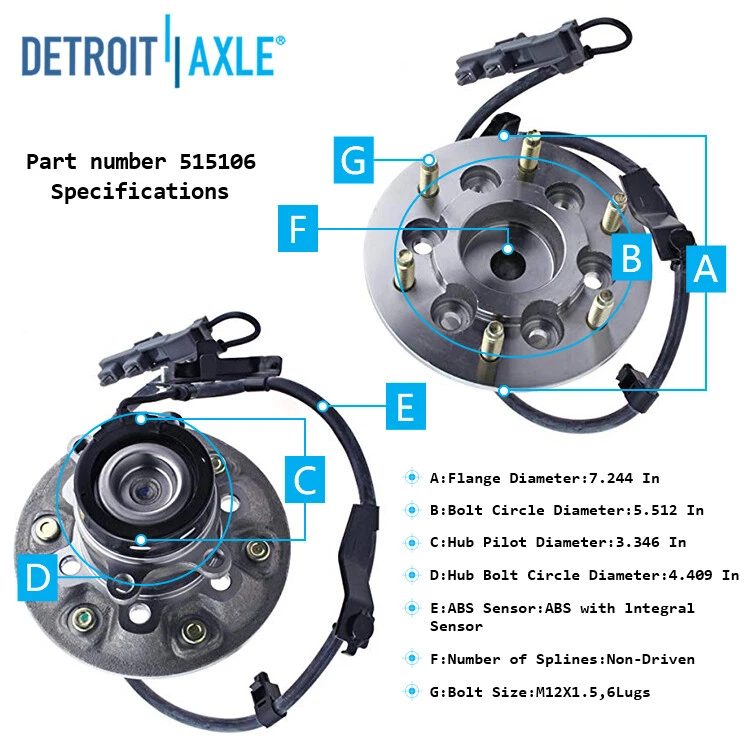 Buje de cojinete de rueda delantera para Chevy Colorado GMC Canyon Isuzu i-280 i-290 i-370 Foto 3 de 4