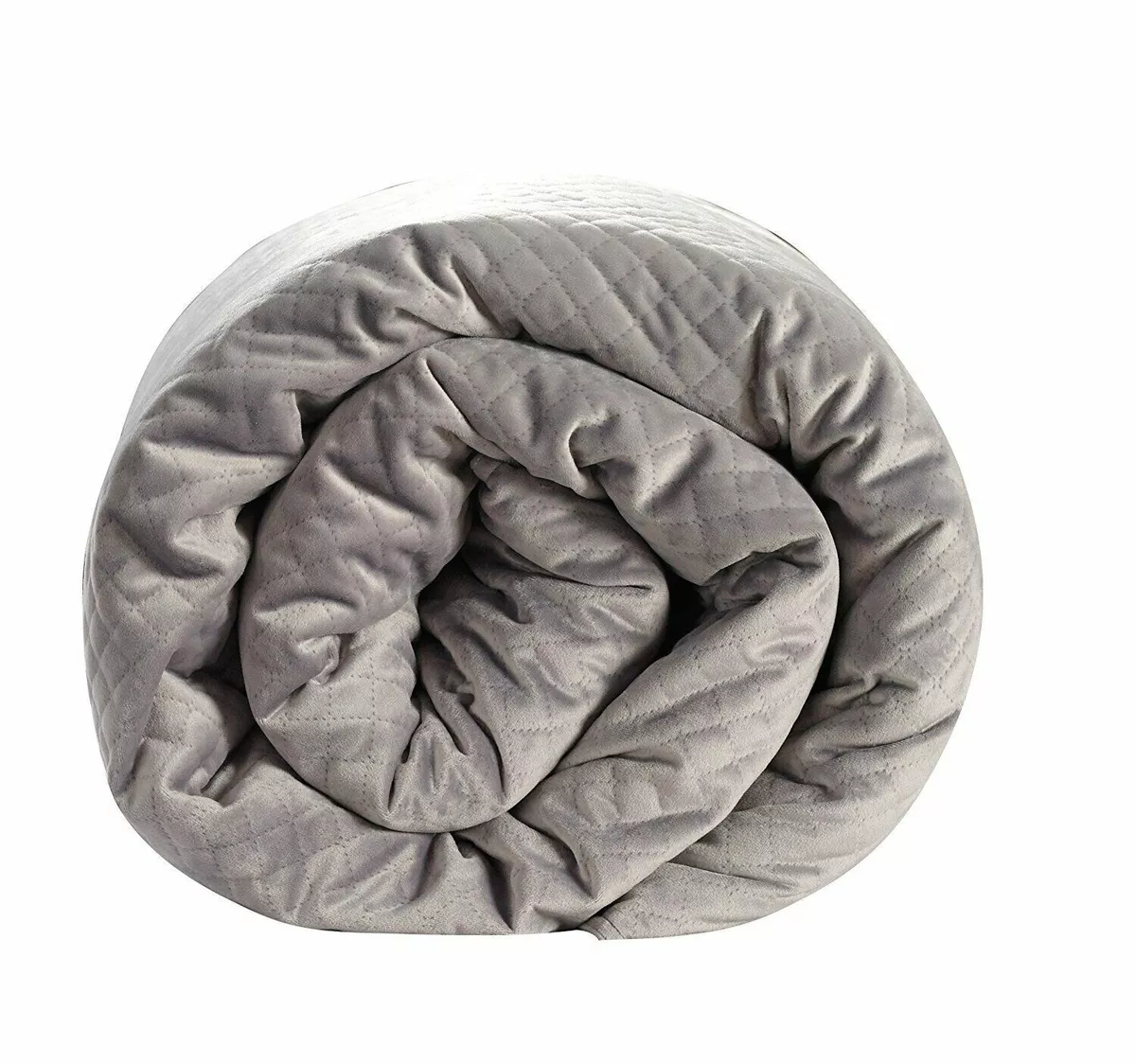 BlanQuil Weighted Blanket Queen Textured Stitching Diamond Quilted 15lbs Grey