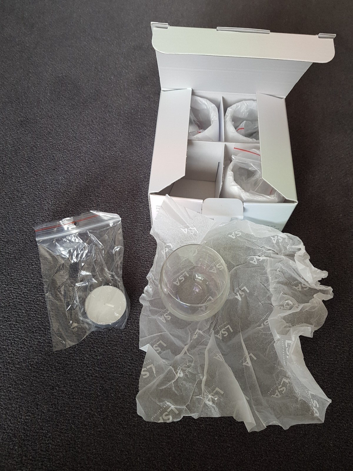 LSA PEARL Glass Tea Light Holders X 4 BNIB eBay