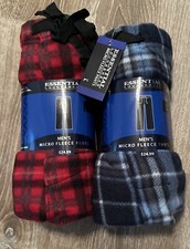 2 Pair Men s Lounge Sleep PJ Pant Micro Fleece Plaid Pajamas Sleepwear Size XL