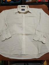 Alan Flusser Men's 17.5-34/35 White Multicolor Stripe Dress Shirt EUC. GB9