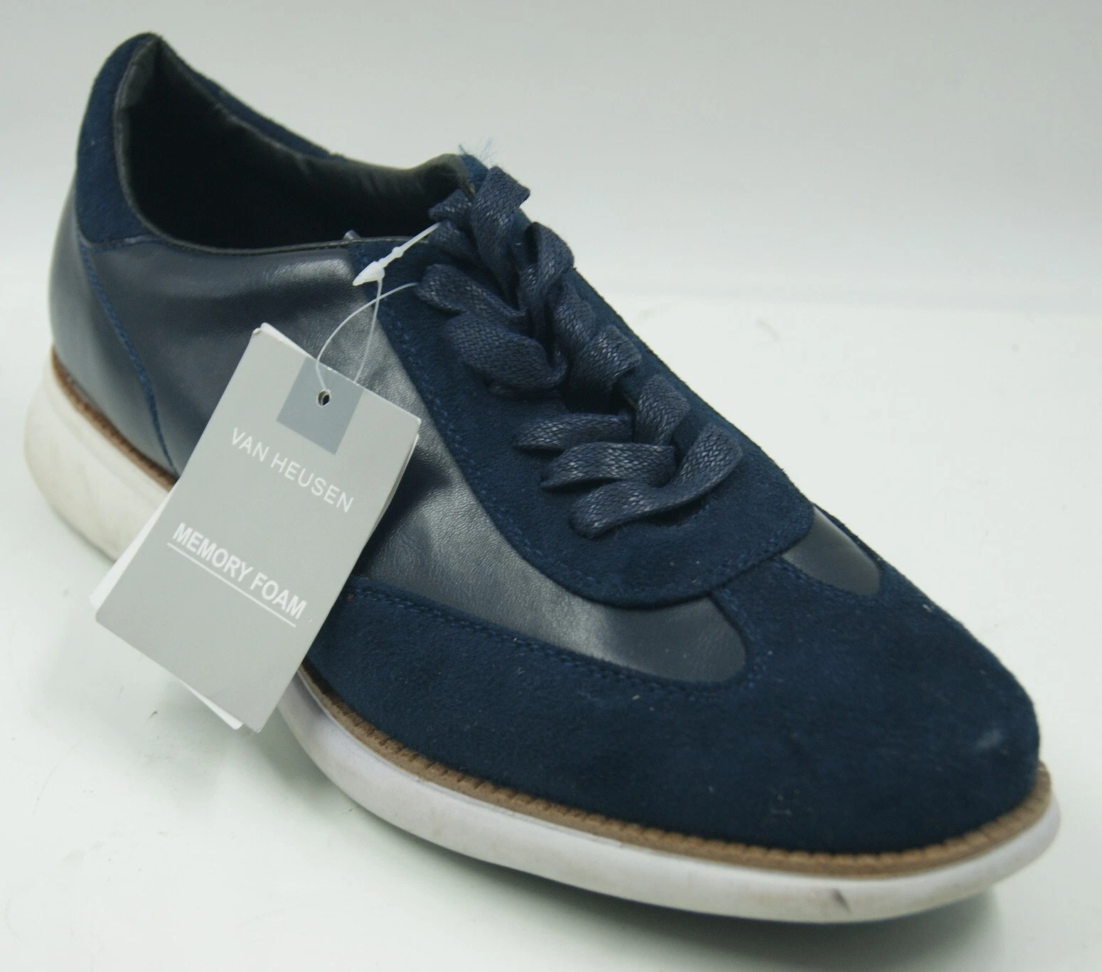 VANS Scarpe casual Van Heu Poe Oxford da uomo blu navy in pelle scamosciata stringate taglia 8M
