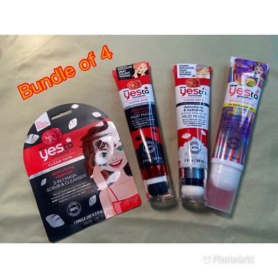 Yes To Tomatoes And Grapefruit Mud Mask Charcoal Bundle 4 Pack NEW