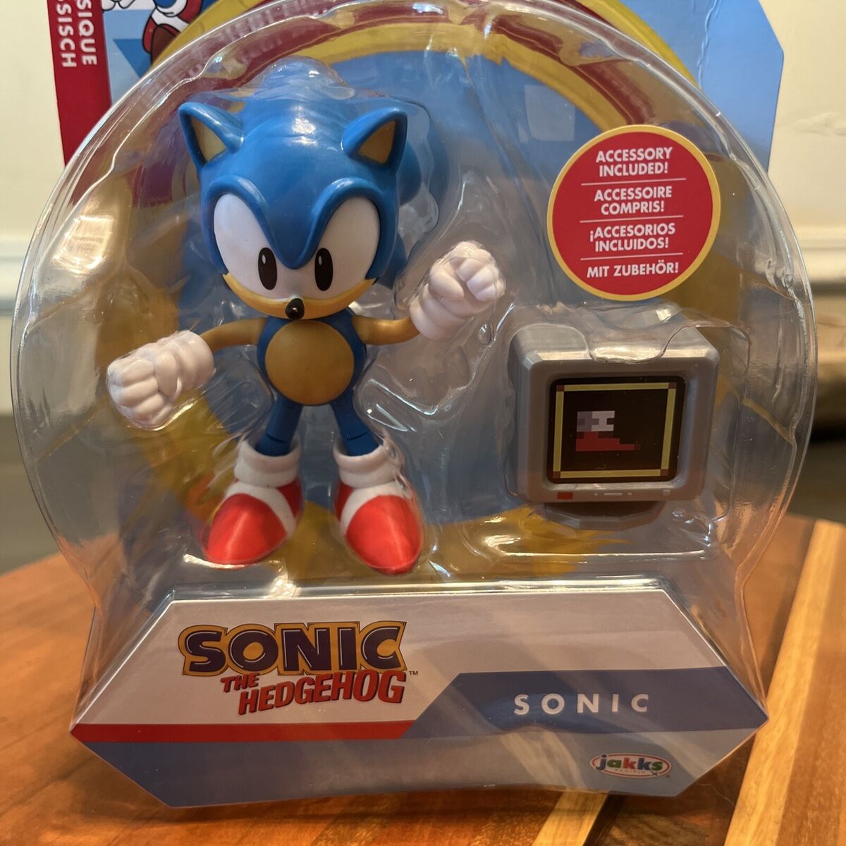 Sonic with Monitor - Classic Sonic The Hedgehog 4 Articulated Figure Jakks  Pac.