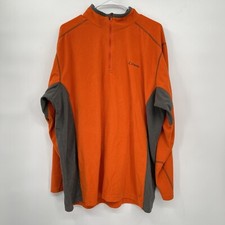 Columbia Sweater Mens XXL Orange Fleece 1/4 Zip Mock Neck Pullover Sweatshirt