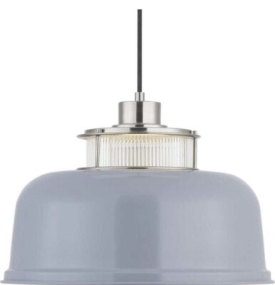 Progress lighting P500347-009 Brant Point  Nickel Pendant w/ Gray Metal Shade