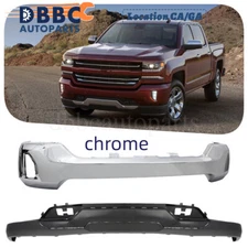 Front Bumper Face Bar Chrome &Front Valance For 2016-2019 Silverado 1500 W/ Z71