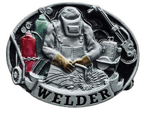 Welder buckle. Made In USA 3  -  2 1/2   Fit for 1-1/2  Wider belt, Solid Pewter