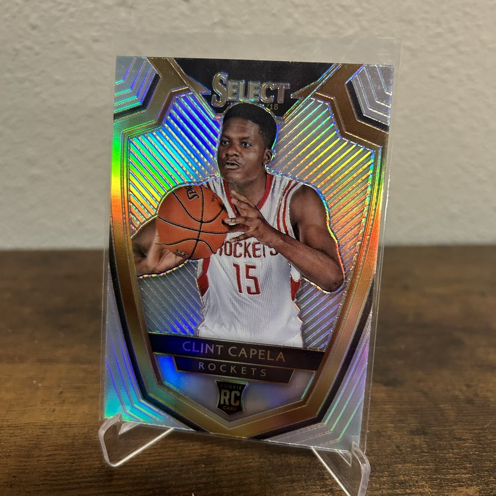 2014-15 Panini Select Premier Level Silver Prizm Clint Capela #187 Rookie RC HS