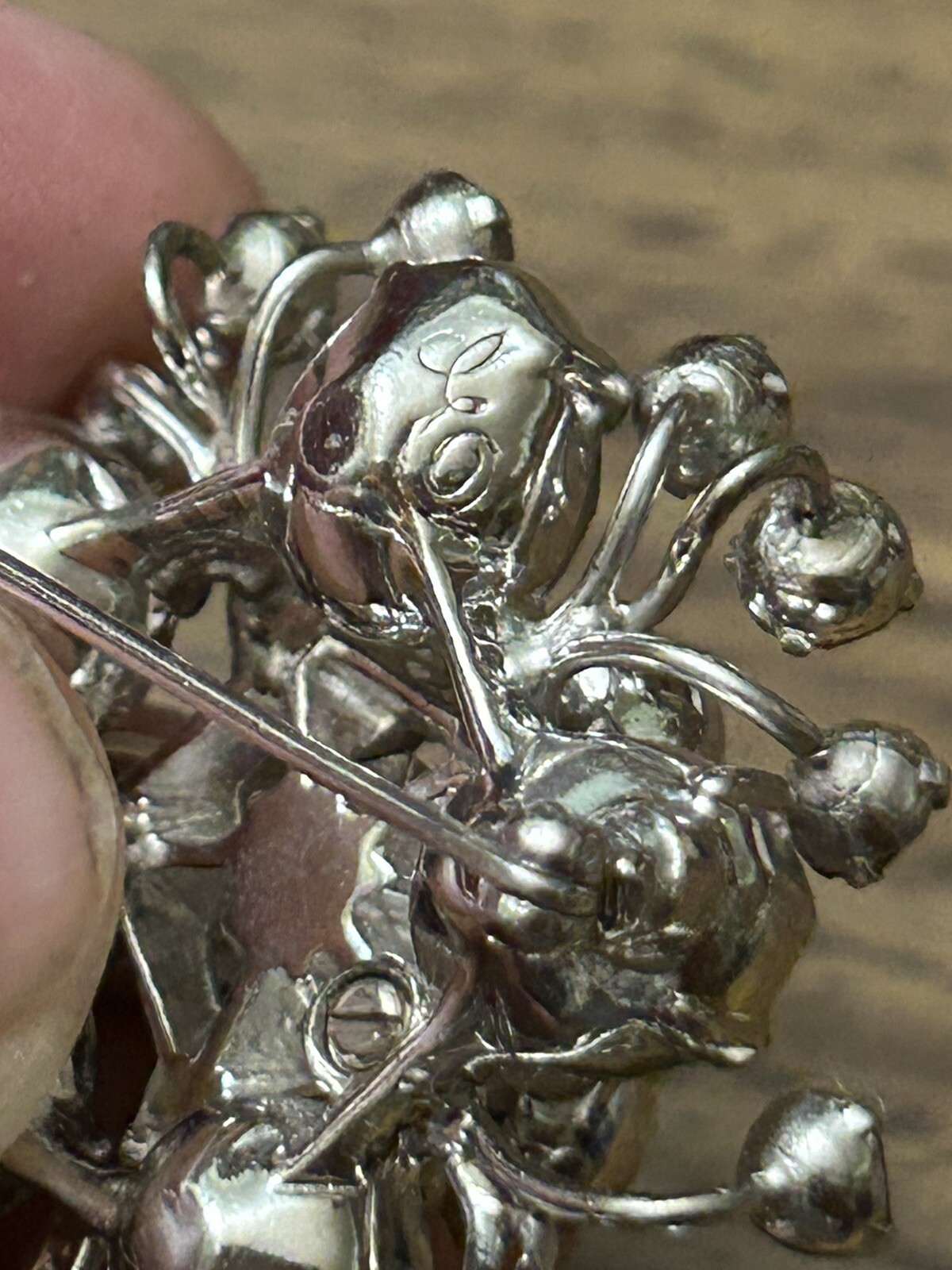 Vintage Eisenberg (Large E Script) Clear Rhinesto… - image 5