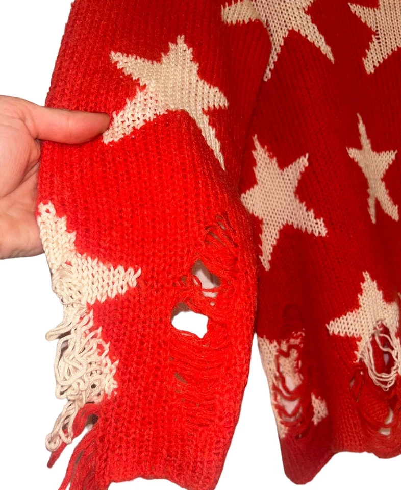 Wildfox Sweater XS Red ASO Taylor Swift Cottage Grunge Gorpcore American - Image 4 of 4