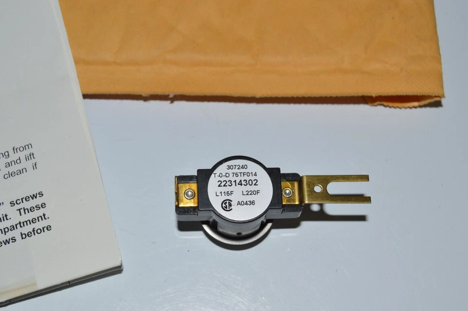 Amana PTAC Replacement of Upper Thermal Limit Switch T-O-D 75TF014 L115F L22 NEW - Image 2 of 3