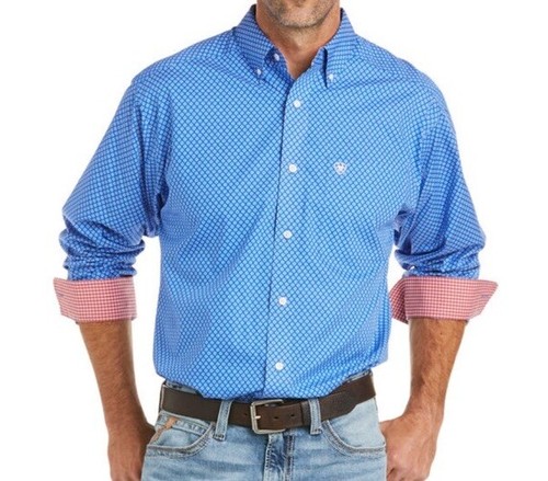 Ariat Herren Gowan WF Classic LS Knopfleiste Shirt XL 10035142 Sea Scape (1T)