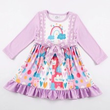 NEW Boutique Valentine's Day Heart Rainbow Girls Panel Twirl Dress