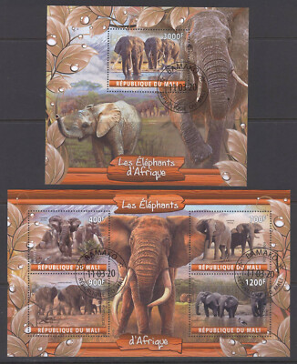 MALI 2020 LES ELEPHANTS D'AFRIQUE WILD ANIMALS PRAIRIE FAUNA STAMPS CTO ...