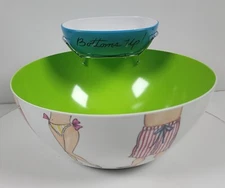 Melamine Large Chip Dip Serving Bowl ~ Bottoms Up ~ Beach