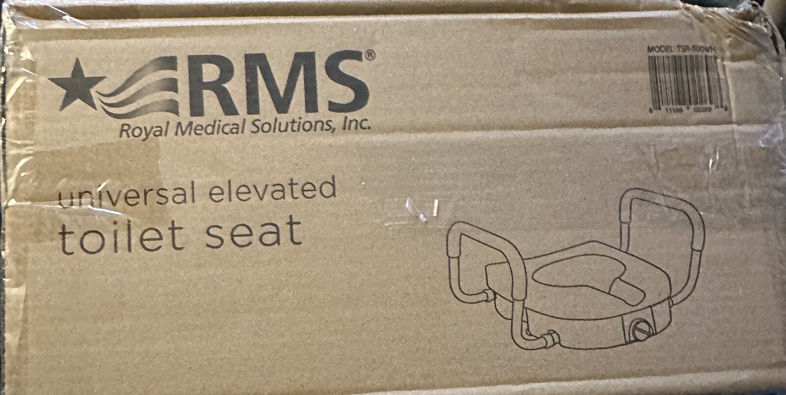 RMS 5" Universal Elevated Toilet Seat W/ Adjustable Padded Arms 160ep