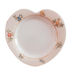 2 assiettes à dessert artisanales forme cœur Porcelaine italienne peinte à  main