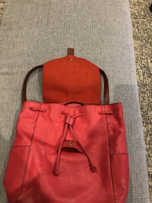 Vera Bradley Red Leather Large Backpack Handbag with dustbag Vera Bradley Leather Exterior Backpack Bags & Handbags for  main image 4