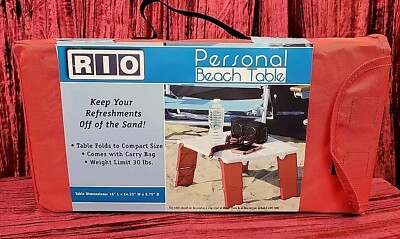 NEW RED Rio Personal Lightweight Foldable Table Beach Camping Picnic Carry  Bag