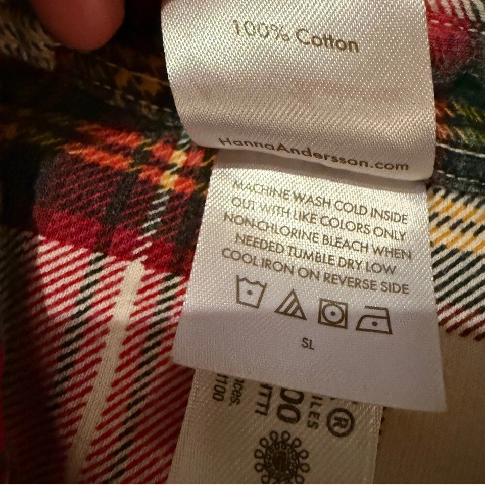 Hanna Andersson Abotonada en Terry Francés en Familia Vacaciones Cuadros Multi Talla 6-7 Foto 4 de 4