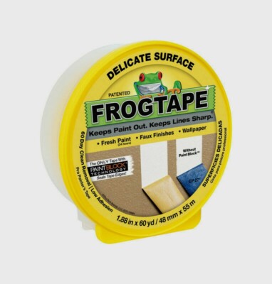 FrogTape PAINTER'S TAPE 1.88'' x 60 yd. YELLOW Delicate Low Strength Professional