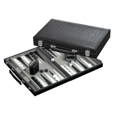 Backgammon - medium - Kunstleder - Koffer - Bild 1 von 4