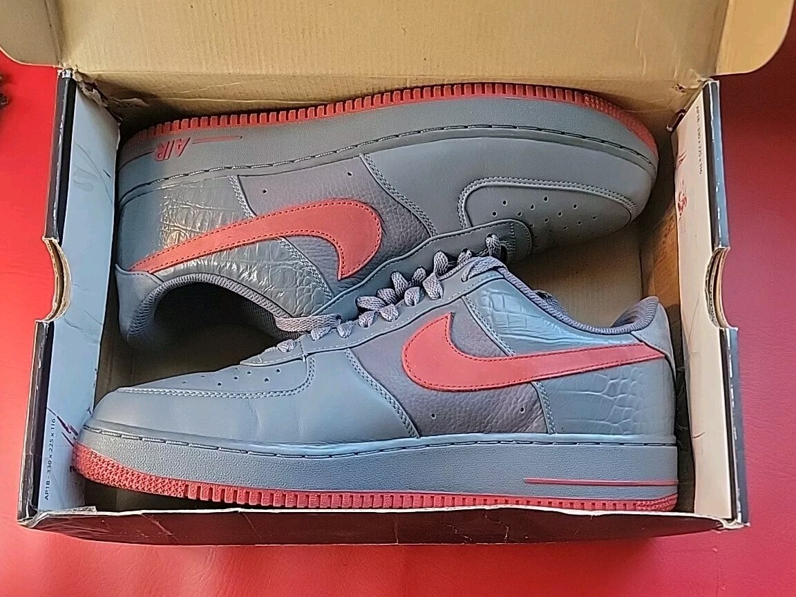Size 12 - Nike Air Force 1 Premium Flint Varsity Red Grey  display picture 1