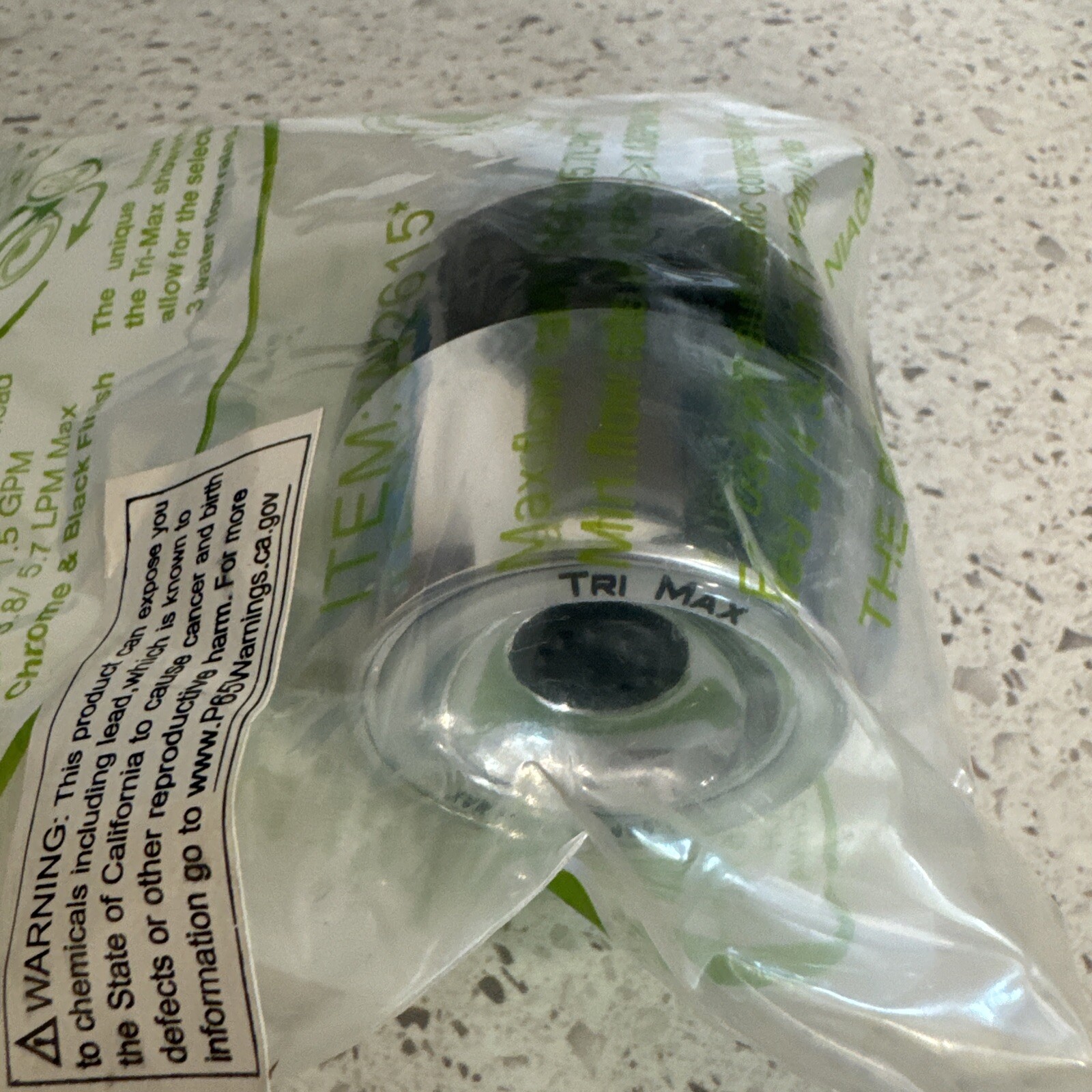 NIAGARA N2615CH Tri-Max 1-Spray 1-1/2 in Fixed Shower Head Adjustable Flow Rates