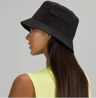 Lululemon On My Level Bucket Hat Logo Pocket Black Small 