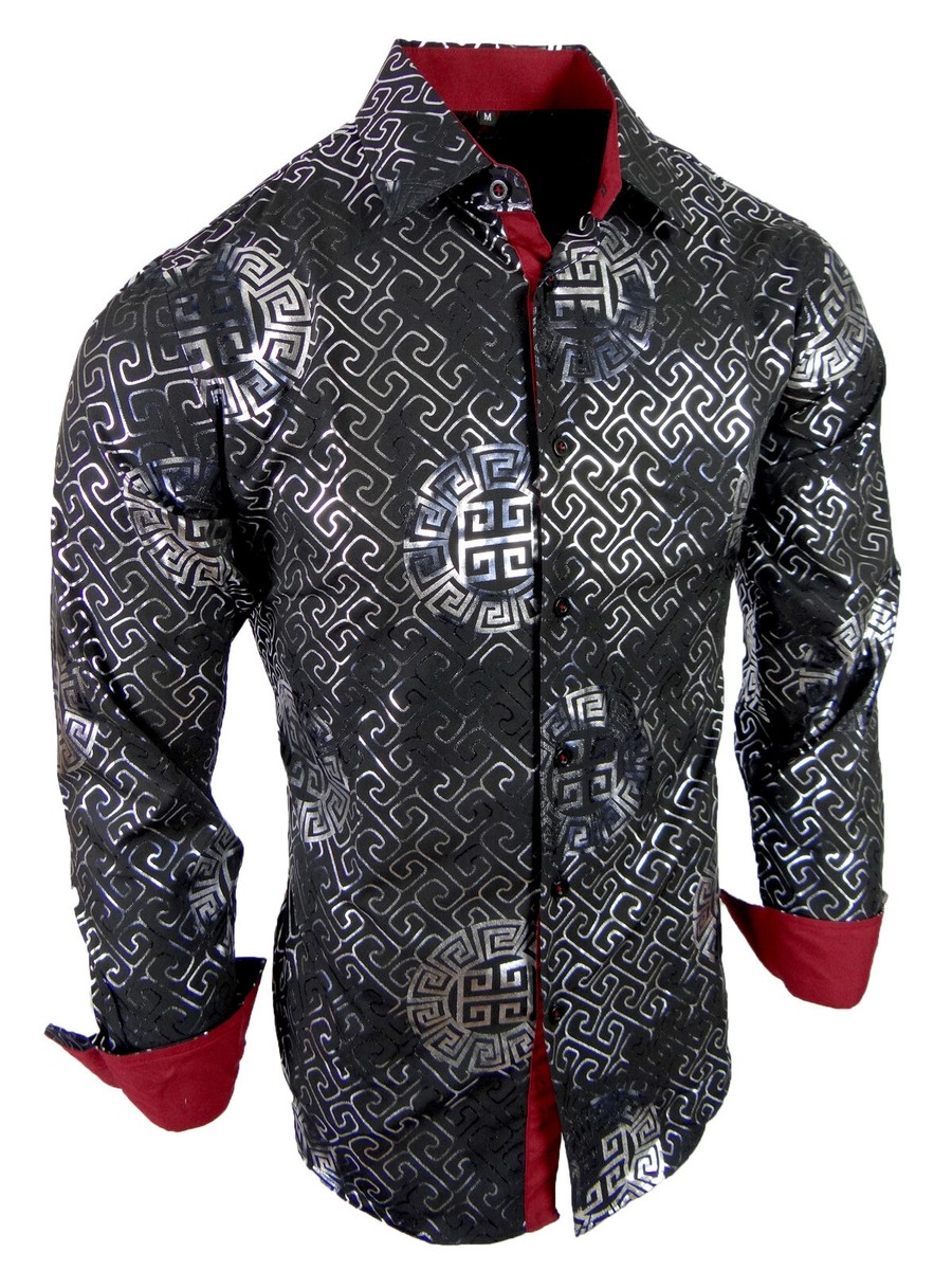 silver button up shirt mens