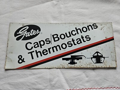 vtg advertising gates caps/bouchons thermostats rack sign