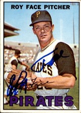 Elroy Roy Face Pittsburgh Pirates 1967 Topps Autographed Baseball Card #49
