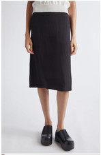 MARNI Pleated Midi Skirt Black size 12 US 48 IT Women NWT