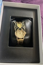 DISNEY VILLIANS MALEFICENT  BLACK GOLD HORNS  WATCH  GIFT BOXED 