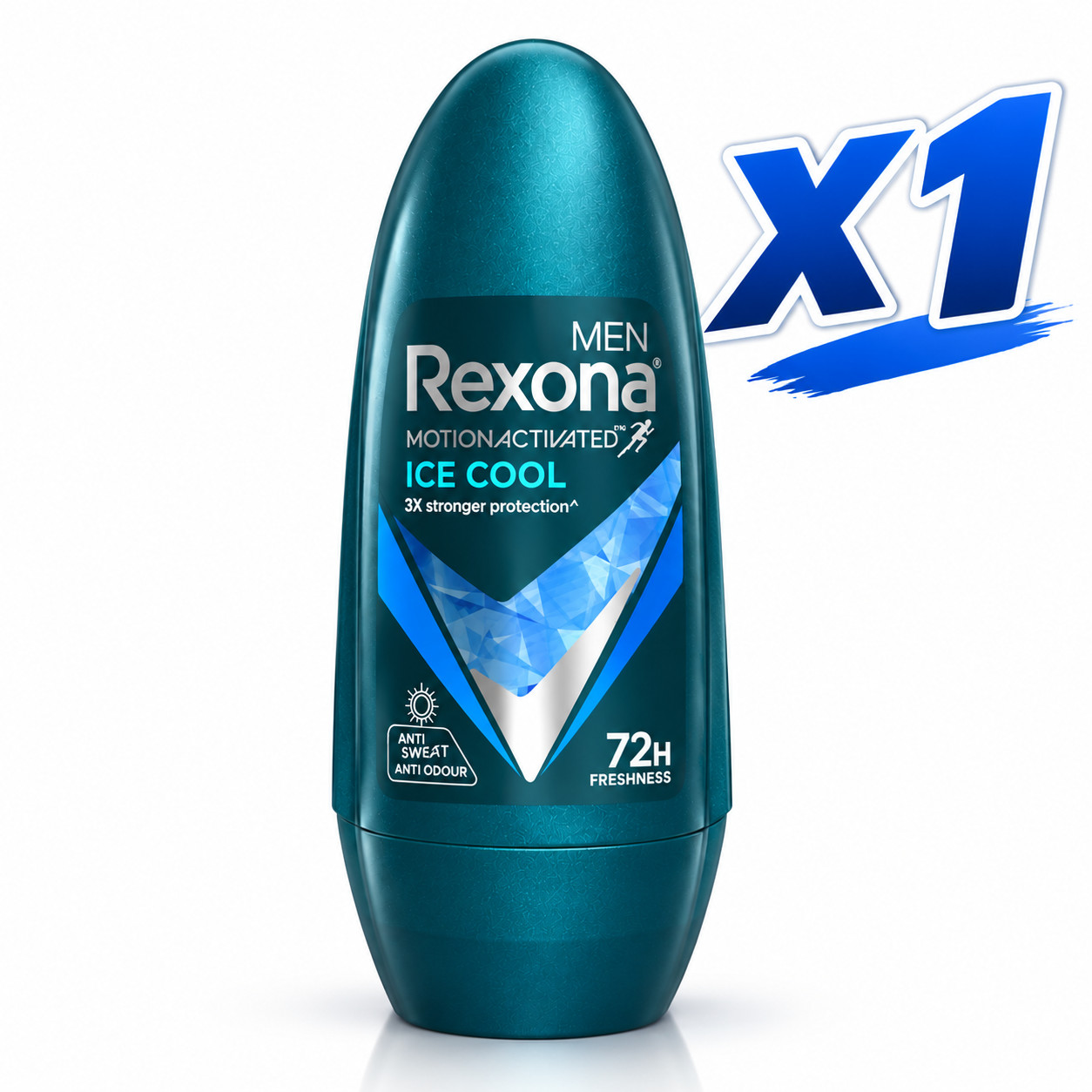 Rexona Men Ice Cool Roll On Deodorant 72H Motion Activated Anti Odour