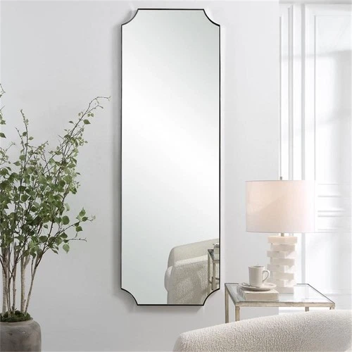 Uttermost Lennox Transitional Metal MDF and Glass Tall Mirror in Nickel/Silver - Picture 2 of 6