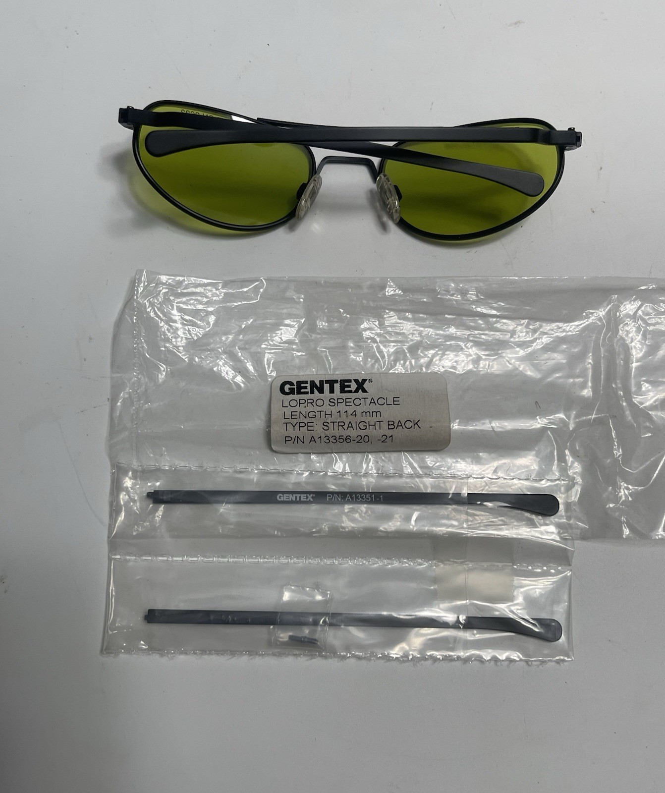 Gentex EDU-7/P Amber Laser Eye Protection (LEP) Spectacles & Extra Temple Arms