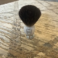 Parker Safety Razor Handmade Premium Black Badger Shaving Brush - Marbled Handle