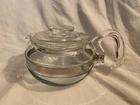 Vintage Pyrex Flameware 8446 B Glass 6 Cup Coffee Tea Pot w/ Lid Handle
