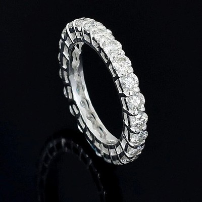 4.5Ct Round Cut Simulated Diamond Full Band Ring-Free Diamond Studs Free Tariffs