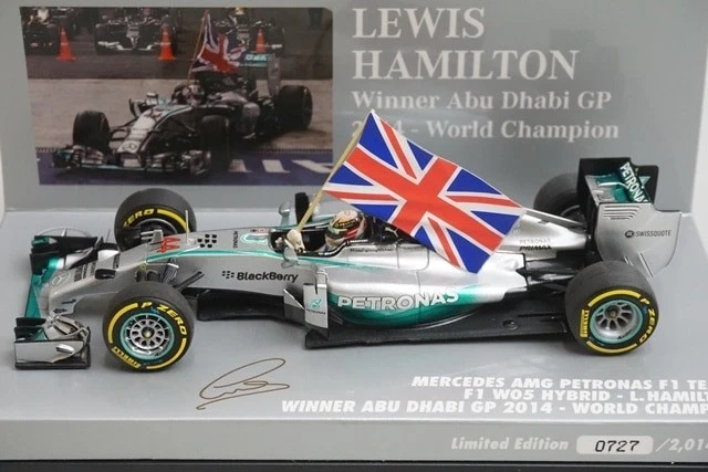 1:43 MINICHAMPS 410140544 Mercedes-AMG Petronas W05 Hybrid Abu Dhabi GP 2014 #44 - Image 3 of 4