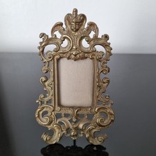 Kleiner antiker vergoldeter Bronze Rahmen Engel 19. Jh. Victorian Bronze...