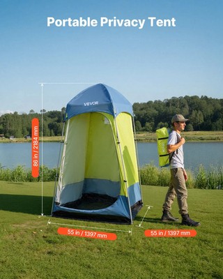 Camping Shower Tent, 1 Room, Portable Privacy Tent Changing Room with Ground Sta